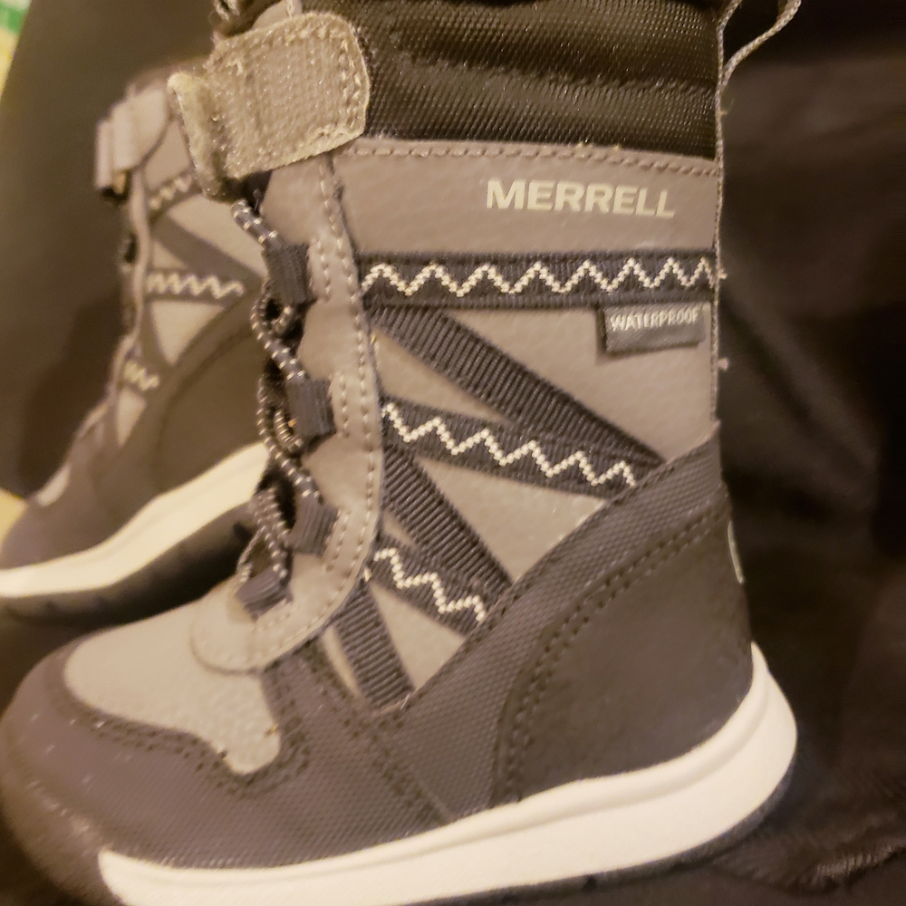 Merrell Kids Black and Gray Waterproof Boots